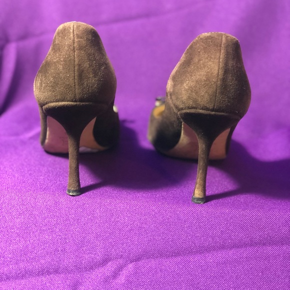 Authentic Jimmy Choo Suede Accent Bow Heels - Picture 6 of 7